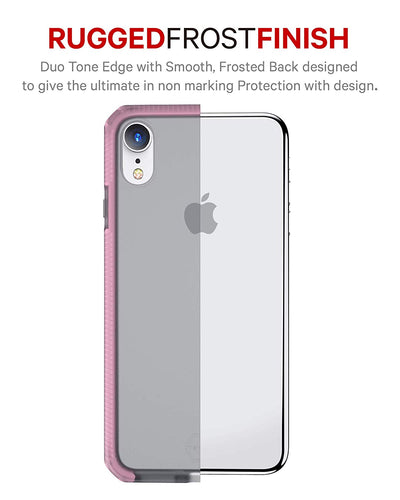 iPhone XR Case | Supreme Frost w/ Glass | Black Frost / Pink DuPont Bumper