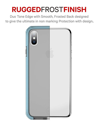 iPhone XS Max Case | Supreme Frost w/ Glass | Black Frost / Centurian Blue DuPont Bumper