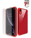 iPhone XR Case | HYBRID MKII w/ Glass | Frost Red Bumper / Transparent Back Plate