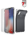 iPhone XS/X Case | HYBRID MKII w/ Glass | Frost Black Bumper / Transparent Back Plate
